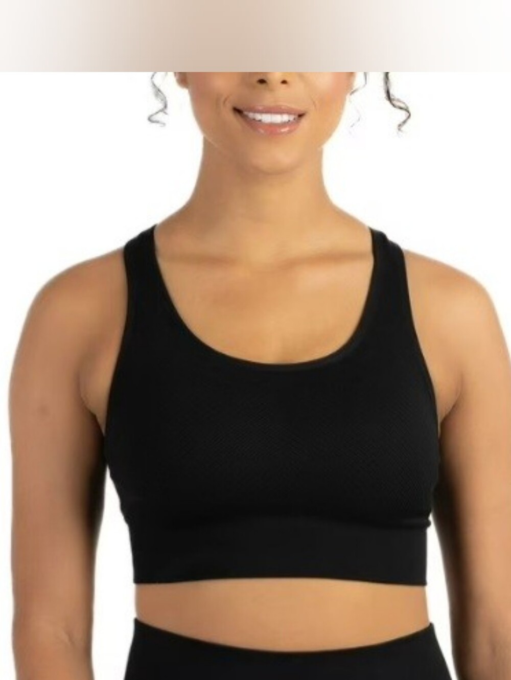Members Mark Racerback Sports Bra In Black